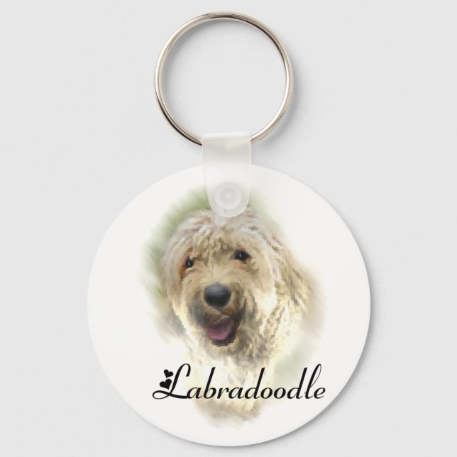 Labradoodle Liebhaber Geschenke Schlüsselanhänger (Vorderseite)