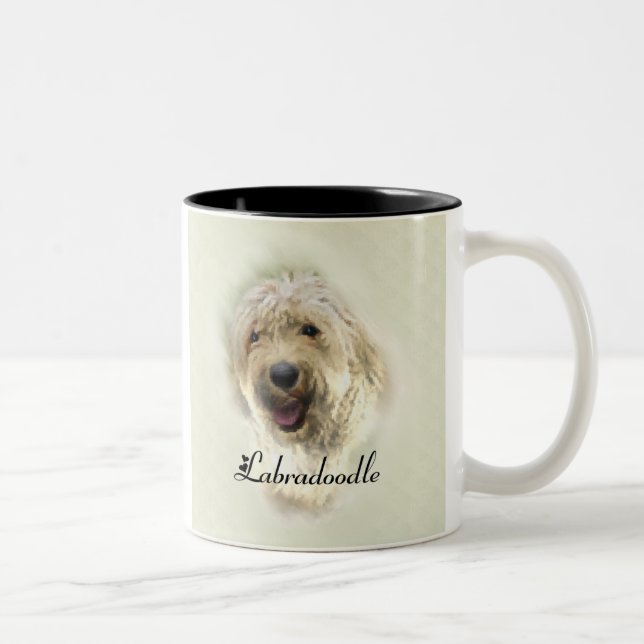 Labradoodle Liebhaber Geschenke Zweifarbige Tasse (Rechts)
