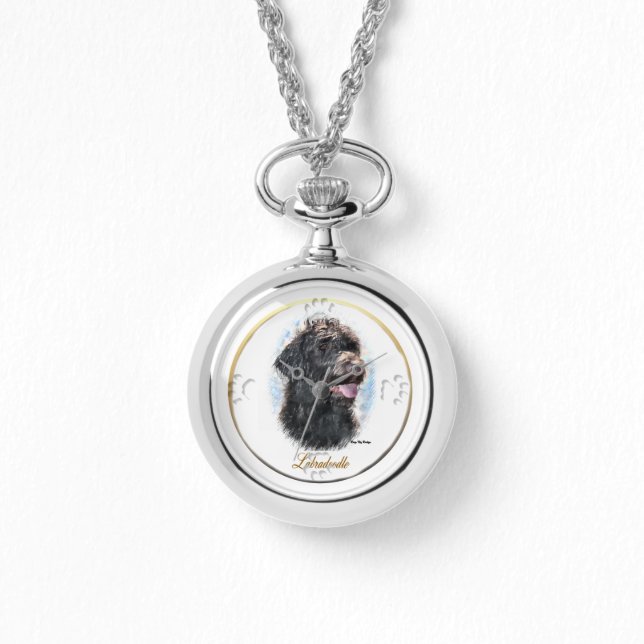 Labradoodle Liebhaber von Kunst Armbanduhr (Vorderseite)