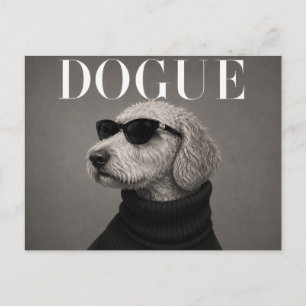 Labradoodle Luxus-Mode-Hundeporträt Postkarte