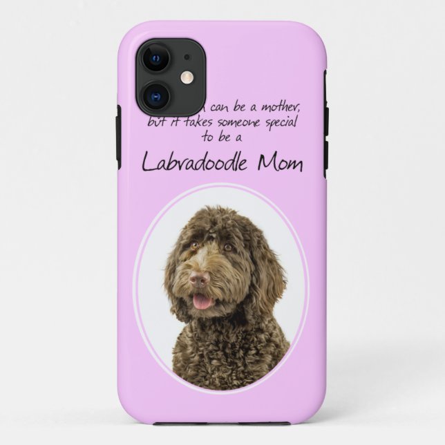 Labradoodle Mama-intelligenter Telefon-Kasten Case-Mate iPhone Hülle (Rückseite)