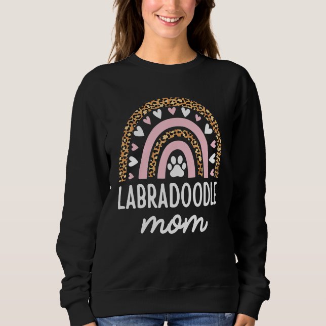 Labradoodle Mama Mama Rainbow Leopard Mütter Day L Sweatshirt (Vorderseite)