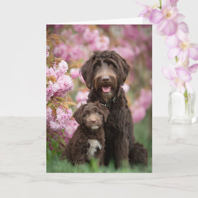 Labradoodle Mama Muttertag Liebe Karte (Orchidee)