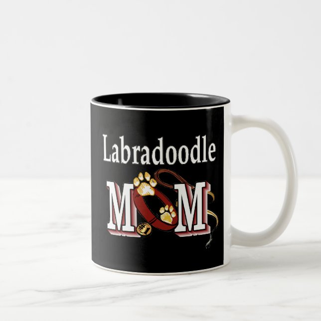 Labradoodle-Mama-Tasse Zweifarbige Tasse (Rechts)