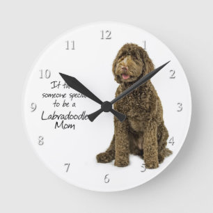 Labradoodle Mama-Uhr Runde Wanduhr