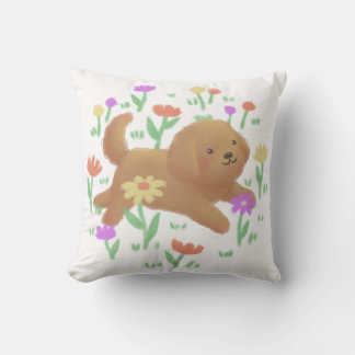 Labradoodle mit Blume Illustration Kissen