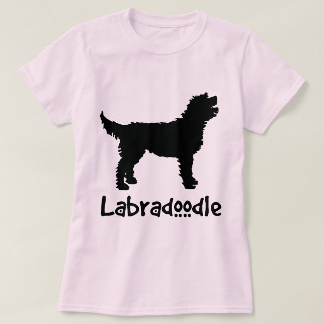Labradoodle mit coolem Text (im Schwarzen) T-Shirt (Design vorne)