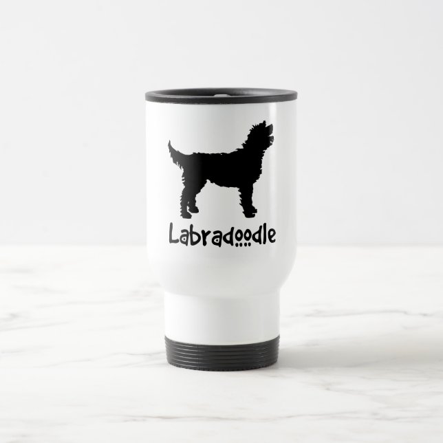 Labradoodle mit coolem Text Reisebecher (Mittel)
