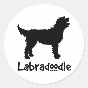 Labradoodle mit coolem Text Runder Aufkleber