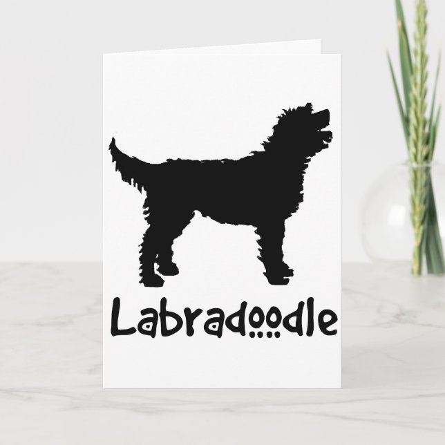 Labradoodle mit/Cooler Text (in schwarz) Karte (Vorderseite)
