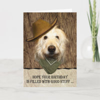 Labradoodle mit Cowboy Hat Funny Birthday Card