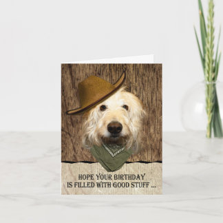 Labradoodle mit Cowboy Hat Funny Birthday Karte