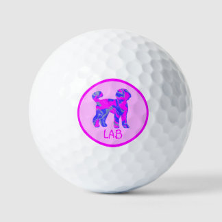 Labradoodle Niedlich Pink Hund Silhouette Monogram Golfball