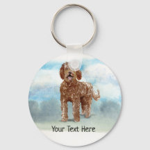 Labradoodle Personalisiert Keyring