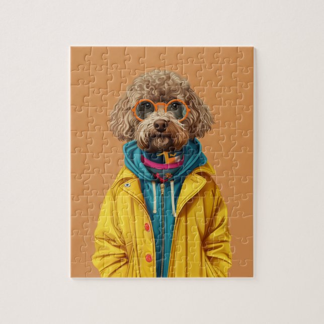 Labradoodle Puzzle mit Geschenkboxen (Vertikal)