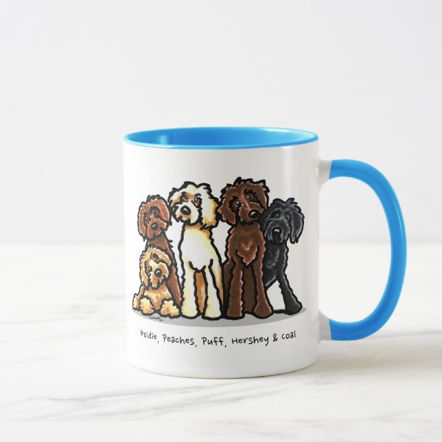Labradoodle Rainbow Personalisiert Tasse (Rechts)