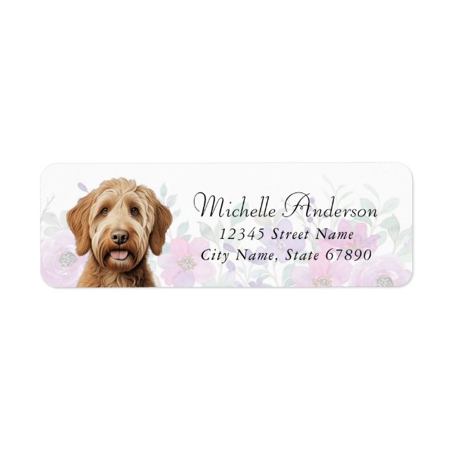Labradoodle-Rücksendeadressetiketten (Vorne)
