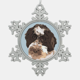 LABRADOODLE SCHNEEFLOCKEN Zinn-Ornament