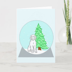 Labradoodle Snow Globe Christmas Card Feiertagskarte