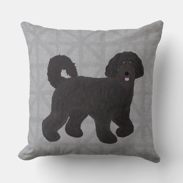 Labradoodle Throw Kissen (Vorderseite)