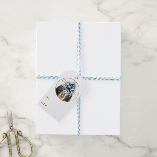 Labradoodle Trio Christmas Geschenkanhänger (Mit Garn)