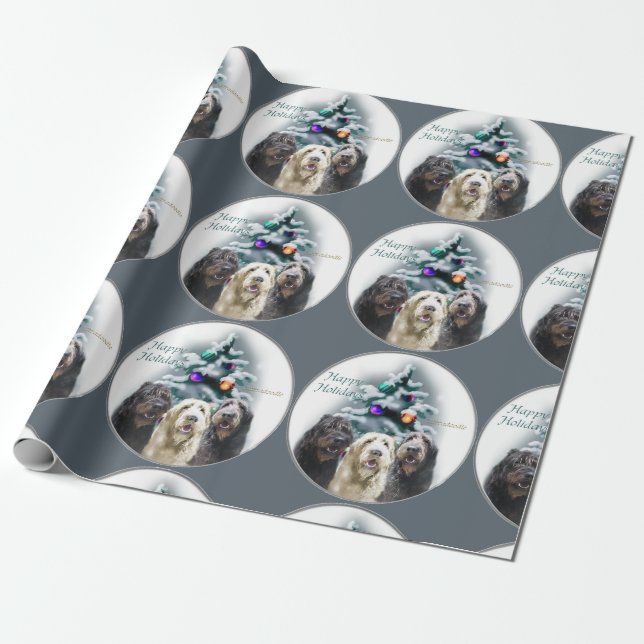 Labradoodle Trio Christmas Geschenkpapier (Ungerollt)
