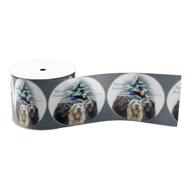 Labradoodle Trio Christmas Ripsband (Spule)