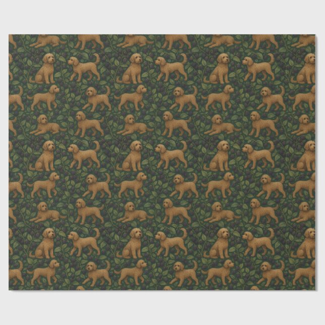 Labradoodle und BlackBerry Wrapping Paper Geschenkpapier (Flach)