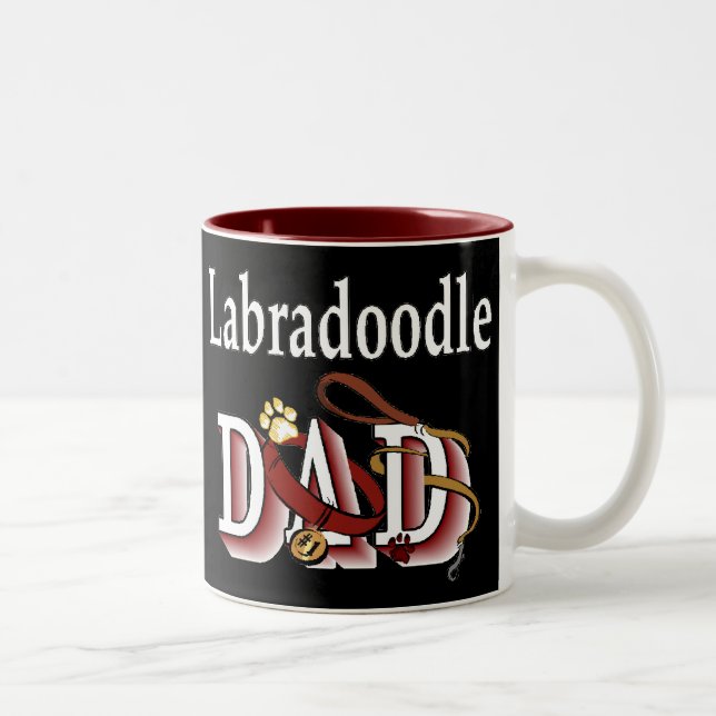 Labradoodle-Vater-Geschenke Zweifarbige Tasse (Rechts)