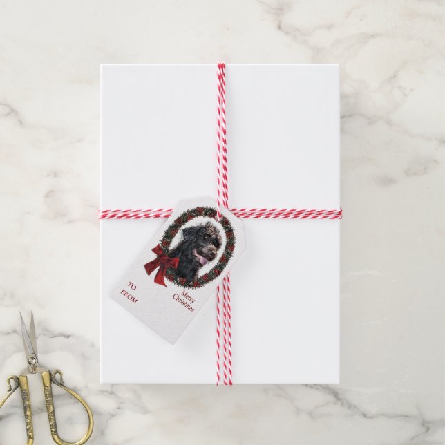 Labradoodle Weihnachten Geschenkanhänger (Mit Garn)