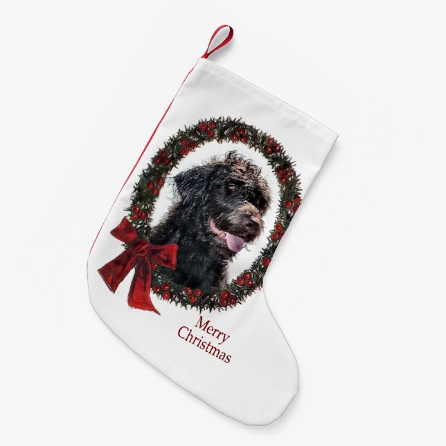 Labradoodle Weihnachten Kleiner Weihnachtsstrumpf (Vorderansicht (hängend))
