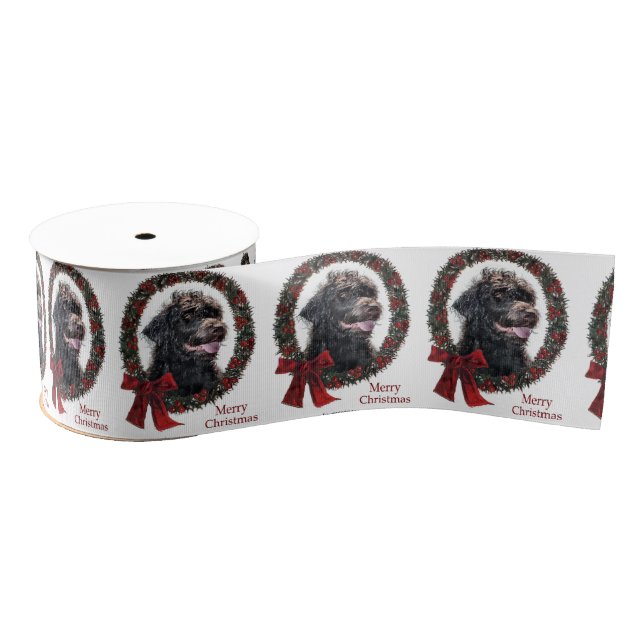 Labradoodle Weihnachten Ripsband (Spule)
