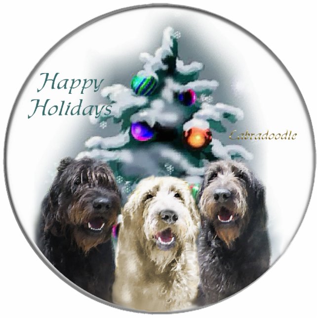 Labradoodle Weihnachtsgeschenke Fotoskulptur Ornament (Vorne)