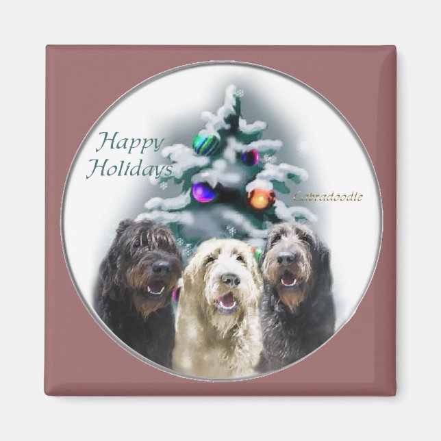 Labradoodle Weihnachtsgeschenke Magnet (Vorne)