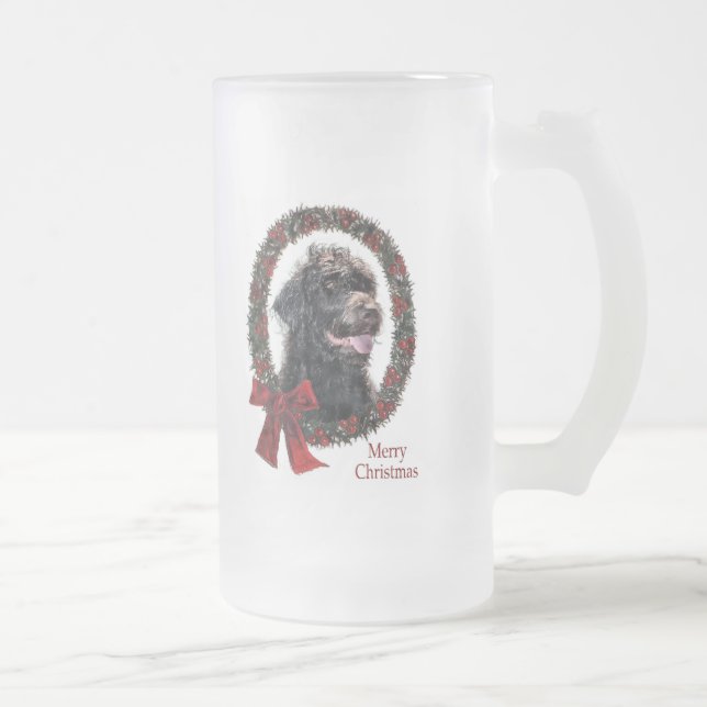 Labradoodle Weihnachtsgeschenke Mattglas Bierglas (Rechts)