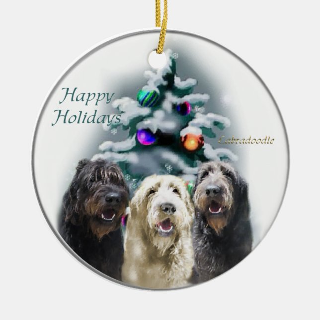 Labradoodle Weihnachtsgeschenke Ornament (Vorne)