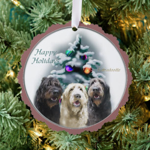 Labradoodle Weihnachtsgeschenke Ornament Karte