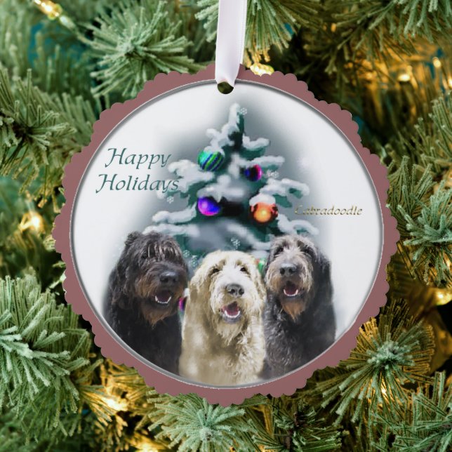 Labradoodle Weihnachtsgeschenke Ornament Karte (Insitu (Baum))