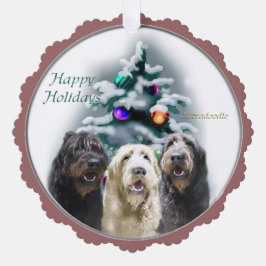 Labradoodle Weihnachtsgeschenke Ornament Karte