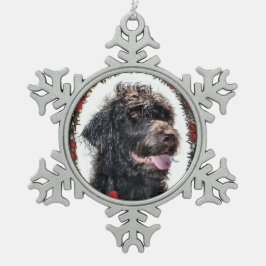 Labradoodle Weihnachtsgeschenke Schneeflocken Zinn-Ornament