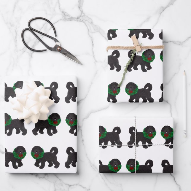 Labradoodle Wrapping Paper Geschenkpapier Set (Vorderseite)