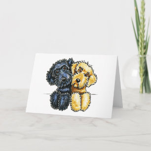 Labradoodles schwarzes Gelb ausgerichtet Karte