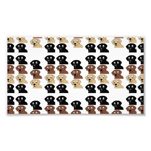 Labrador 3 Farben Cartoon Kopf Fotodruck (Vorne)