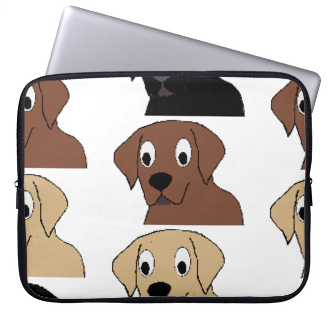 Labrador 3 Farben Cartoon Kopf Laptopschutzhülle (Vorderseite)