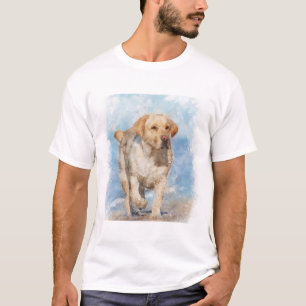 Labrador am Strand Wasserfarbe T-Shirt