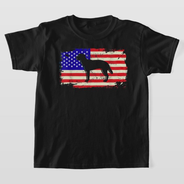 Labrador American Flag Hund Lover Retriever Gesche T-Shirt (Ablage )