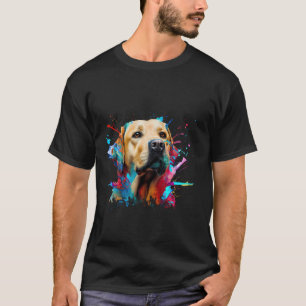 Labrador Art Splashes Abstrakte Farbtupfer T-Shirt
