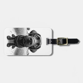 Labrador auf einem B&W-Tag für benutzerdefiniertes Gepäckanhänger