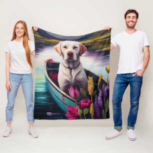 Labrador auf einem Paddel: Ein landschaftliches Ab Fleecedecke