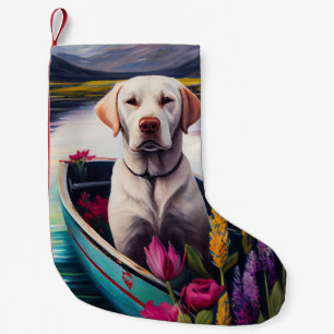 Labrador auf einem Paddel: Ein landschaftliches Ab Kleiner Weihnachtsstrumpf